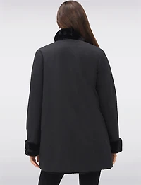 Stella Reversible Coat with Vegan Faux Fur and Smooth Side by Saki