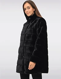 Stella Reversible Coat with Vegan Faux Fur and Smooth Side by Saki