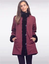 Stella Reversible Coat with Vegan Faux Fur and Smooth Side by Saki