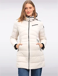 Lightweight Vegan Quilted Puffer Jacket with Detachable Hood by Snoboll