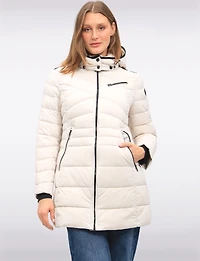 Lightweight Vegan Quilted Puffer Jacket with Detachable Hood by Snoboll