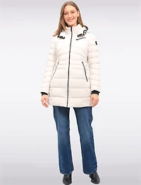 Lightweight Vegan Quilted Puffer Jacket with Detachable Hood by Snoboll