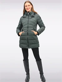 Lightweight Vegan Quilted Puffer Jacket with Detachable Hood by Snoboll