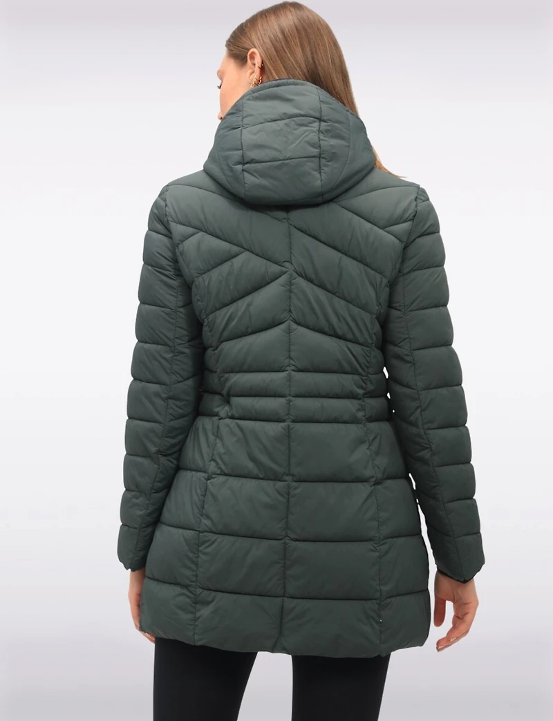 Lightweight Vegan Quilted Puffer Jacket with Detachable Hood by Snoboll