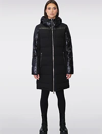 Chic Slim-Fit Quilted Down Puffer Jacket with Hood & Zip Closure by Sicily