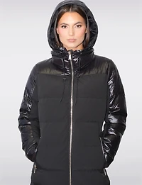Chic Slim-Fit Quilted Down Puffer Jacket with Hood & Zip Closure by Sicily