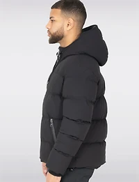 Sleek Men’s Black Matte Down Puffer Jacket - Water-Repellent by Sicily