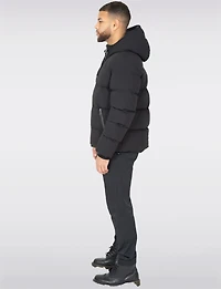 Sleek Men’s Black Matte Down Puffer Jacket - Water-Repellent by Sicily