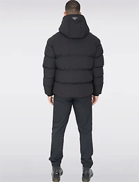 Sleek Men’s Black Matte Down Puffer Jacket - Water-Repellent by Sicily