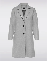 Chic Single-Breasted Notch Collar Coat with Exposed Seams & Pockets by ONLY
