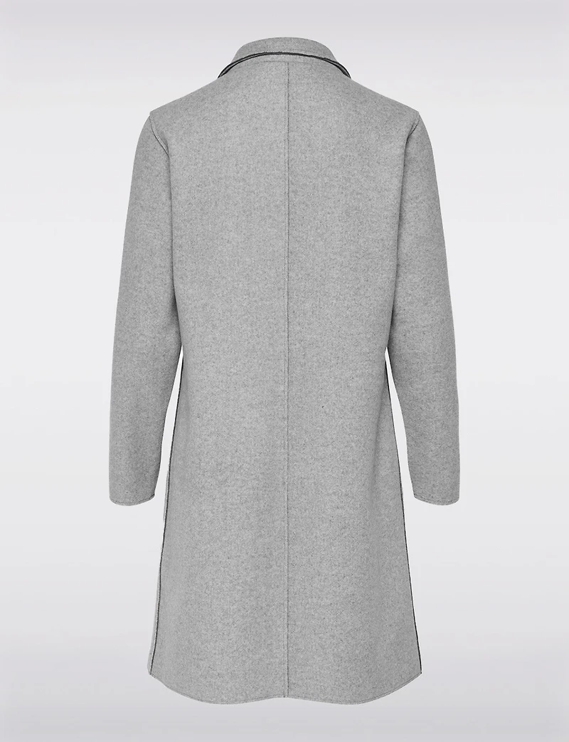 Chic Single-Breasted Notch Collar Coat with Exposed Seams & Pockets by ONLY