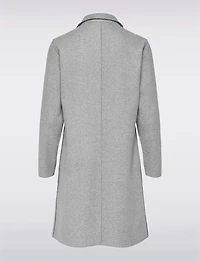 Chic Single-Breasted Notch Collar Coat with Exposed Seams & Pockets by ONLY