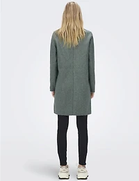 Chic Single-Breasted Notch Collar Coat with Exposed Seams & Pockets by ONLY