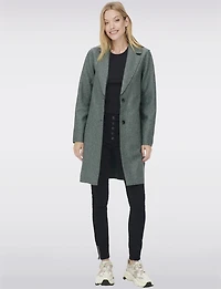 Chic Single-Breasted Notch Collar Coat with Exposed Seams & Pockets by ONLY