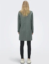 Chic Single-Breasted Notch Collar Coat with Exposed Seams & Pockets by ONLY
