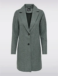 Chic Single-Breasted Notch Collar Coat with Exposed Seams & Pockets by ONLY