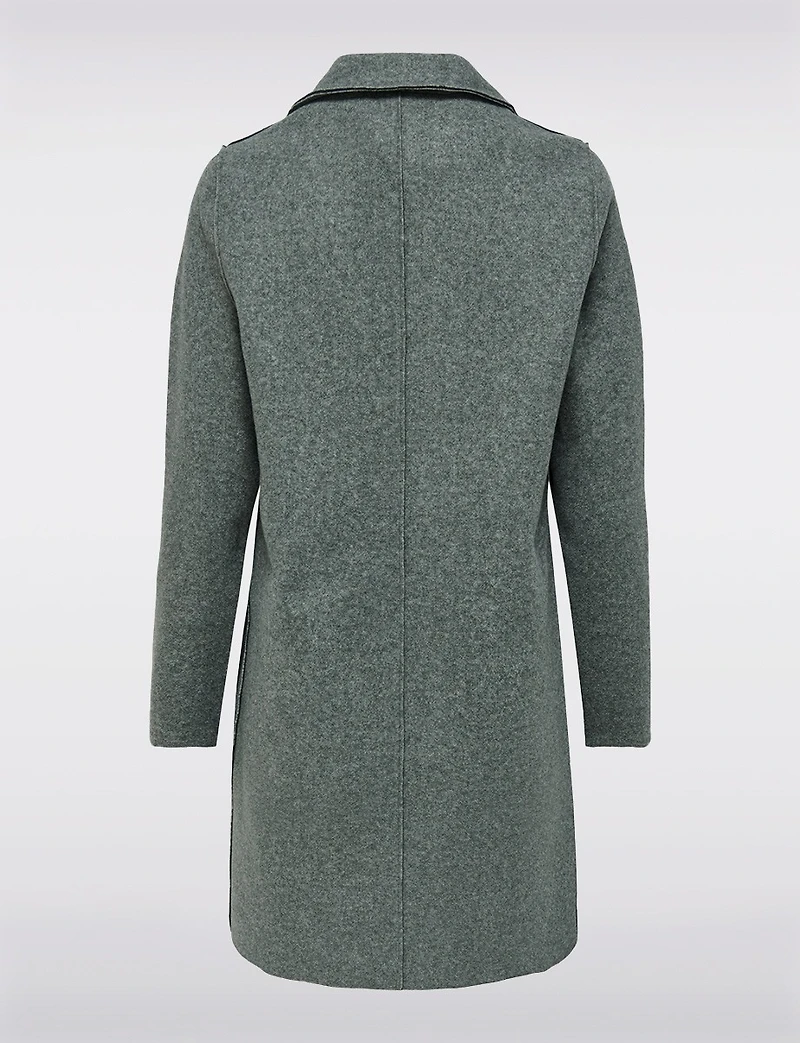 Chic Single-Breasted Notch Collar Coat with Exposed Seams & Pockets by ONLY