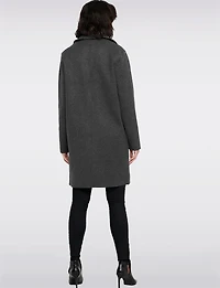 Chic Single-Breasted Notch Collar Coat with Exposed Seams & Pockets by ONLY