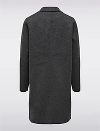 Chic Single-Breasted Notch Collar Coat with Exposed Seams & Pockets by ONLY