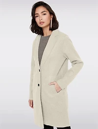 Chic Single-Breasted Notch Collar Coat with Exposed Seams & Pockets by ONLY