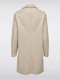 Chic Single-Breasted Notch Collar Coat with Exposed Seams & Pockets by ONLY