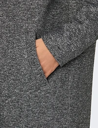 Single-Breasted Notch Collar Cotton Blend Knit Coat with Welt Pockets by Only