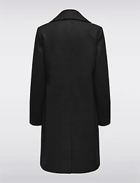 Classic Double-Breasted Notch Collar Coat with Welt Pockets & Back Slit by Only