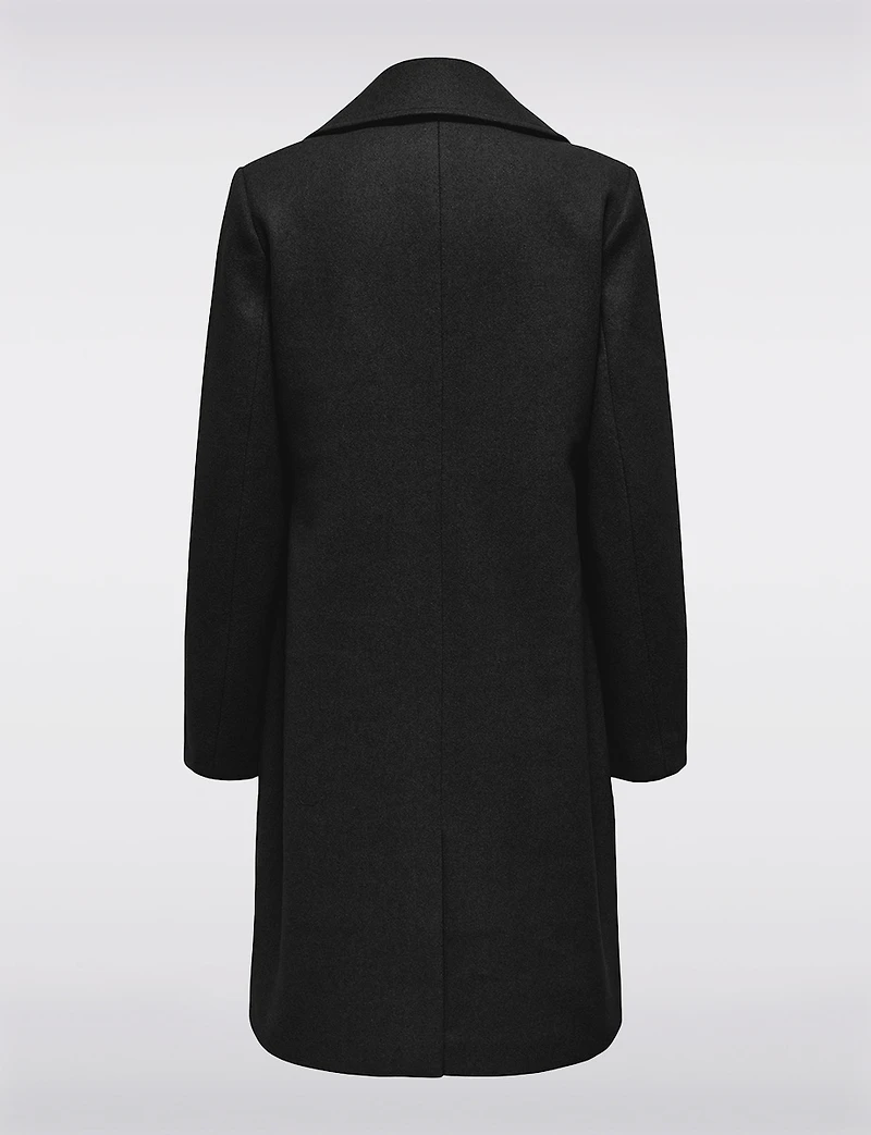 Classic Double-Breasted Notch Collar Coat with Welt Pockets & Back Slit by Only