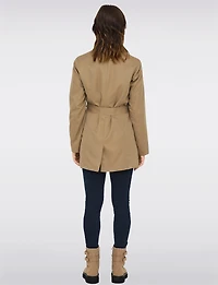 Classic Double-Breasted Short Trench Coat with Removable Belt by ONLY