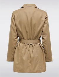 Classic Double-Breasted Short Trench Coat with Removable Belt by ONLY