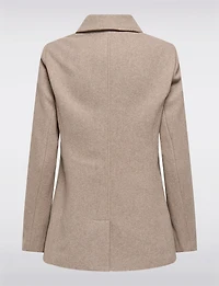 Double-Breasted Twill Short Classic Peacoat by Only