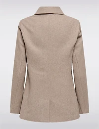 Double-Breasted Twill Short Classic Peacoat by Only