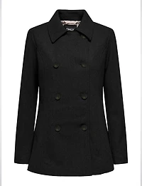 Double-Breasted Twill Short Classic Peacoat by Only