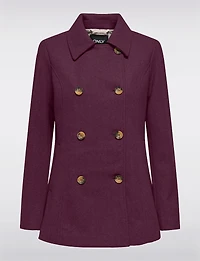 Double-Breasted Twill Short Classic Peacoat by Only