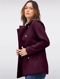 Double-Breasted Twill Short Classic Peacoat by Only