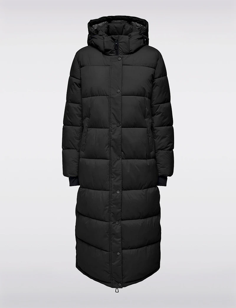 Extra Long Puffer Coat with Hood by Only
