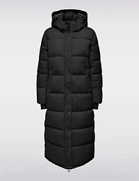 Extra Long Puffer Coat with Hood by Only
