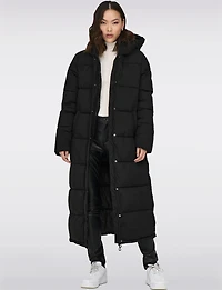 Extra Long Puffer Coat with Hood by Only