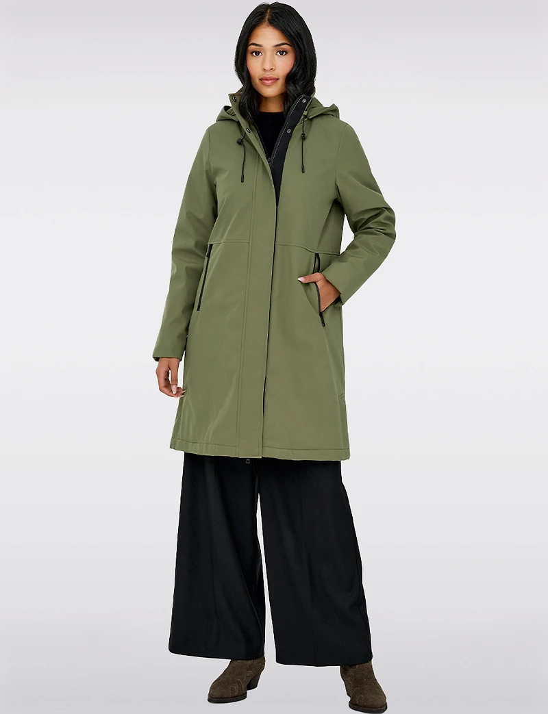Sleek Water and Wind Resistant Oversized Parka Coat with Detachable Hood by Only