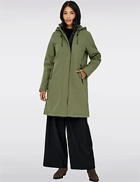Sleek Water and Wind Resistant Oversized Parka Coat with Detachable Hood by Only