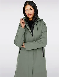 Sleek Water and Wind Resistant Oversized Parka Coat with Detachable Hood by Only