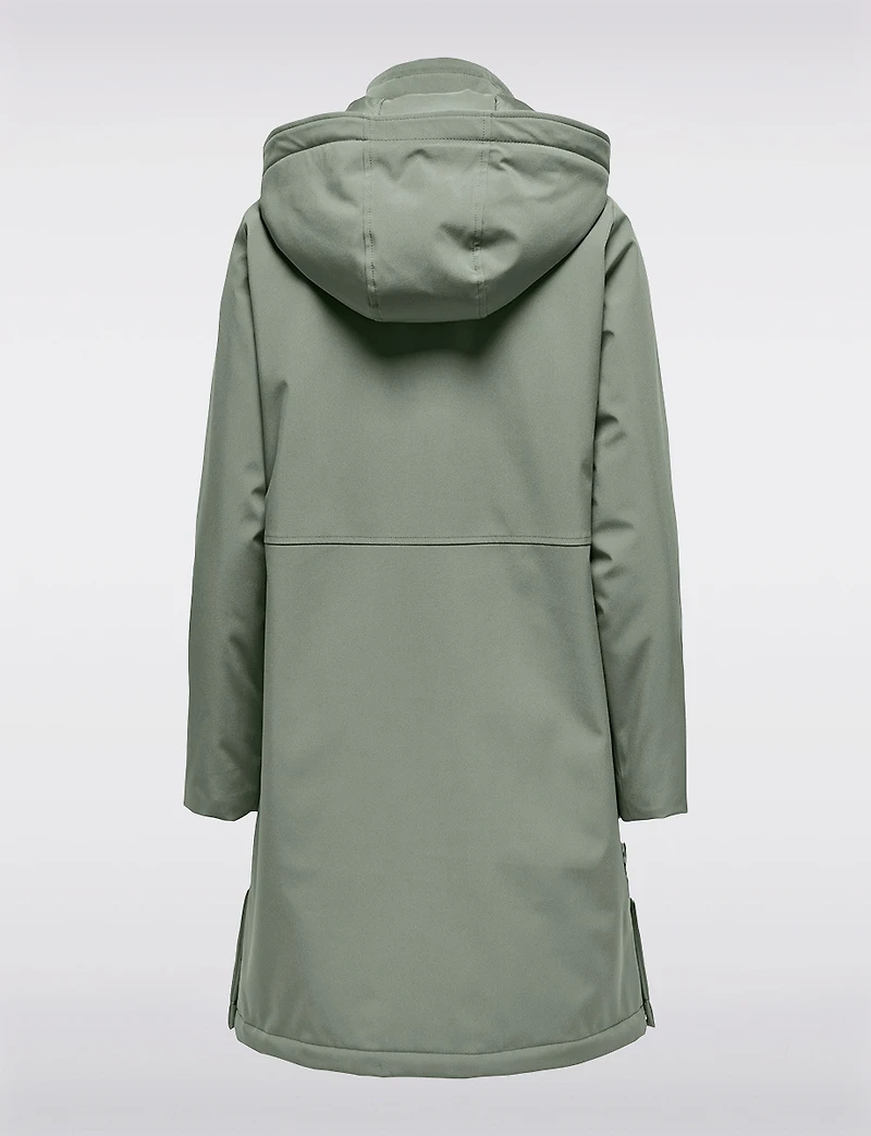 Sleek Water and Wind Resistant Oversized Parka Coat with Detachable Hood by Only
