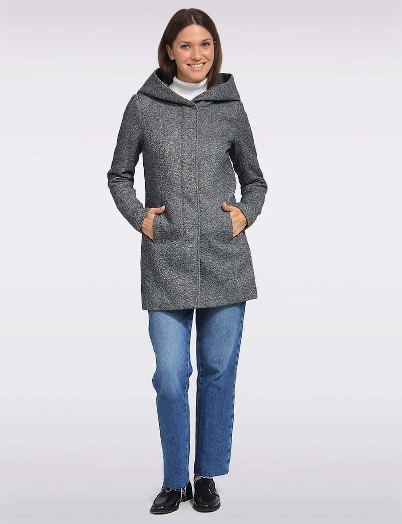 Straight Fit Hooded Zip-Front Jacket- Recycled Lightweight Design by Only