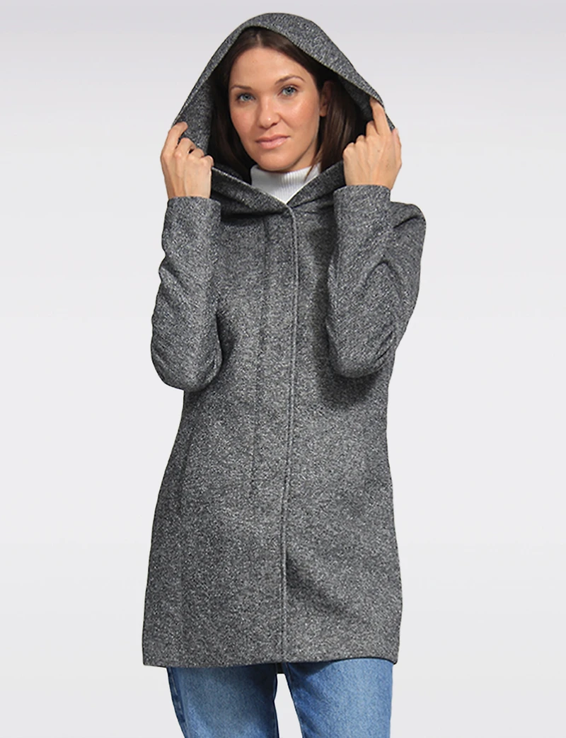 Straight Fit Hooded Zip-Front Jacket- Recycled Lightweight Design by Only