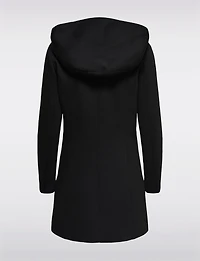 Straight Cut Hooded Zip-Front Coat - Light Heathered Design by Only