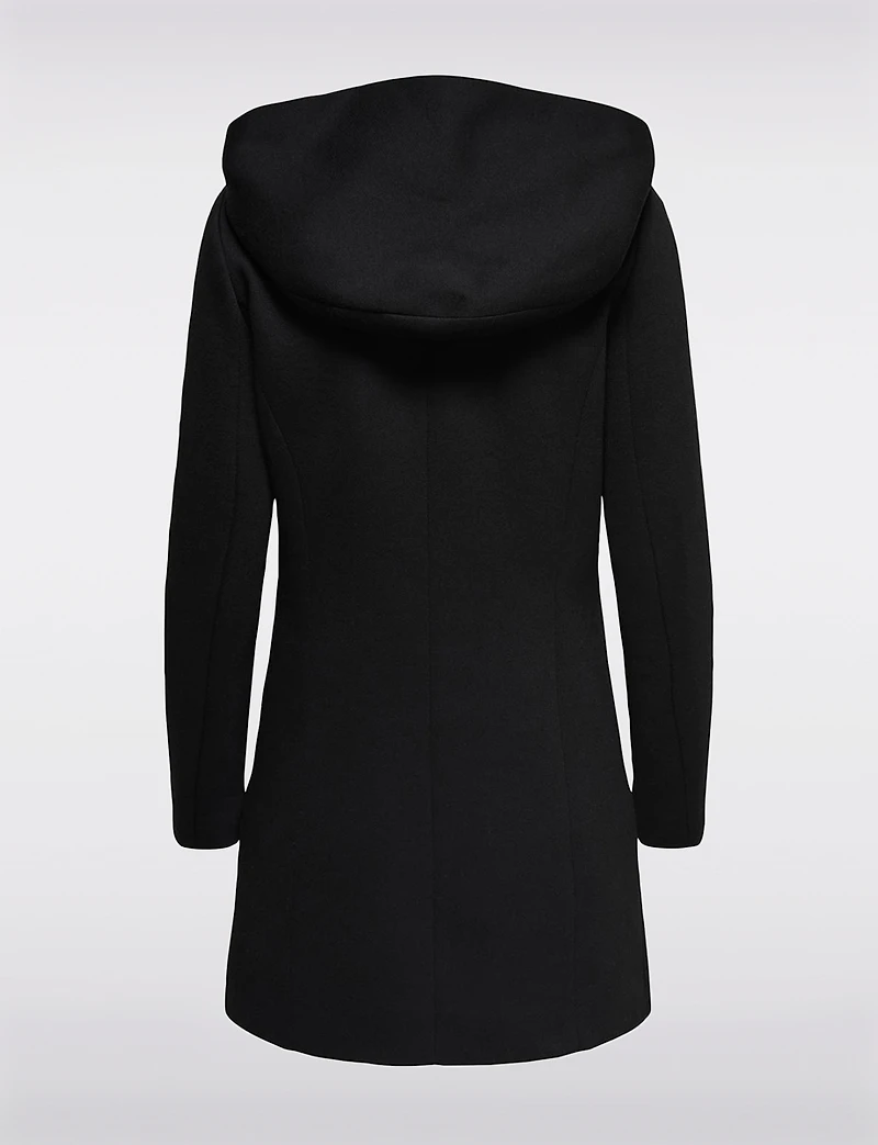 Straight Cut Hooded Zip-Front Coat - Light Heathered Design by Only