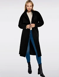 Chic Slim Fit High Neck Wool Blend Coat with Adjustable Belt by Only