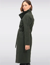 Chic Slim Fit High Neck Wool Blend Coat with Adjustable Belt by Only