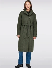 Chic Slim Fit High Neck Wool Blend Coat with Adjustable Belt by Only