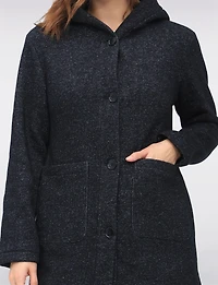 Versatile Vegan Hooded Jacket with Heathered Design and Patch Pockets by Details